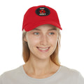 Round leather patch hat