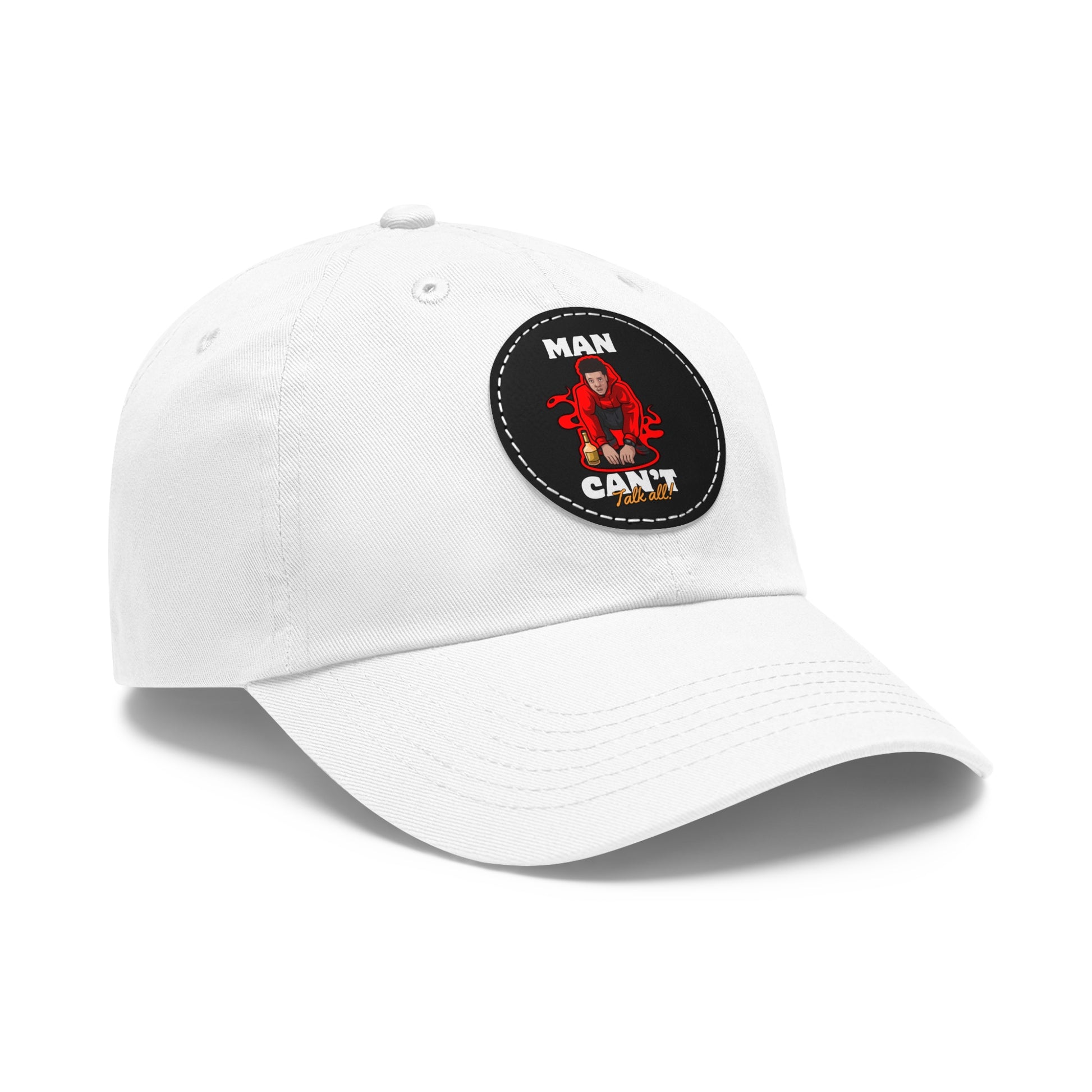 Round leather patch hat