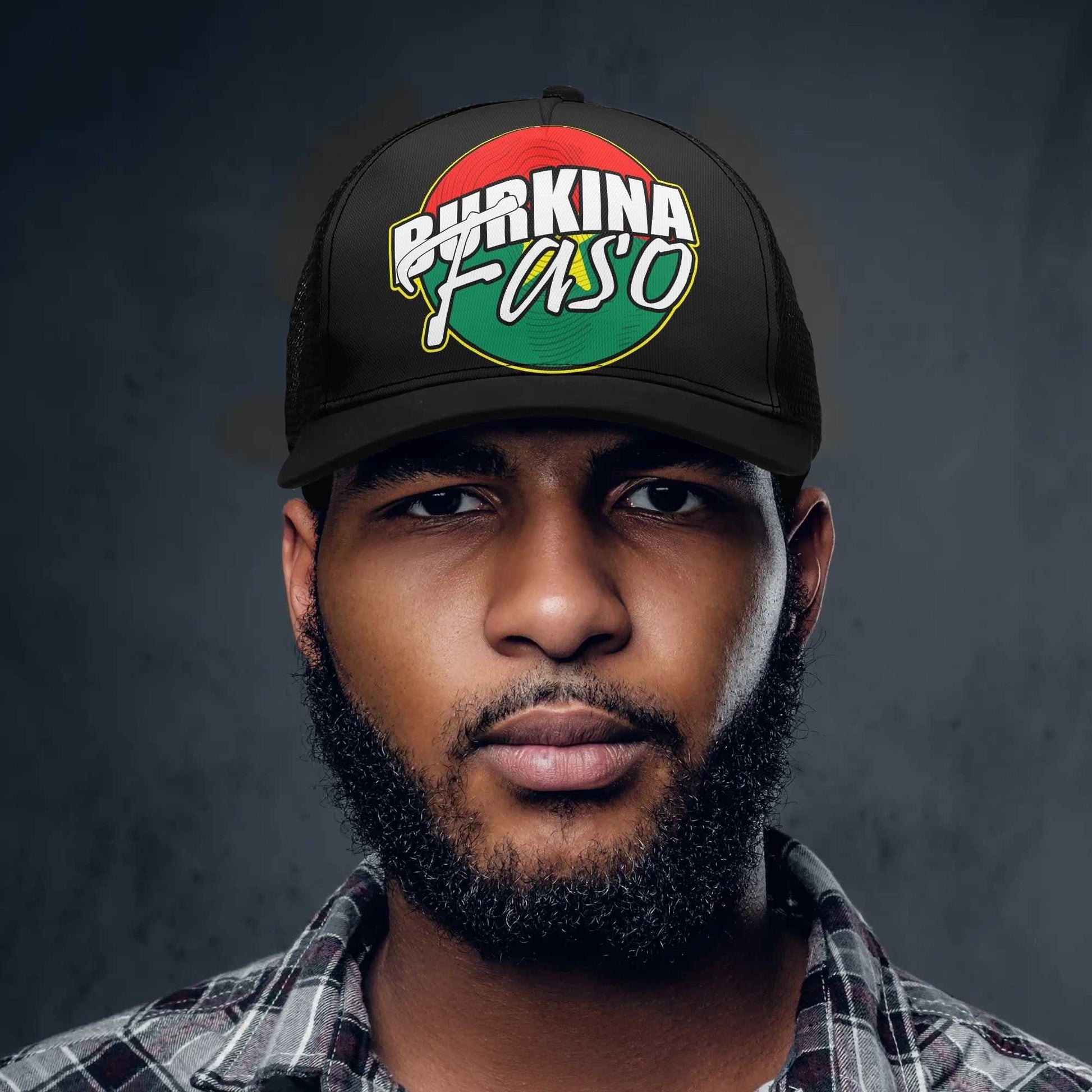  Front Printing Mesh Trucker Hats Burkina Faso ornatusapparel