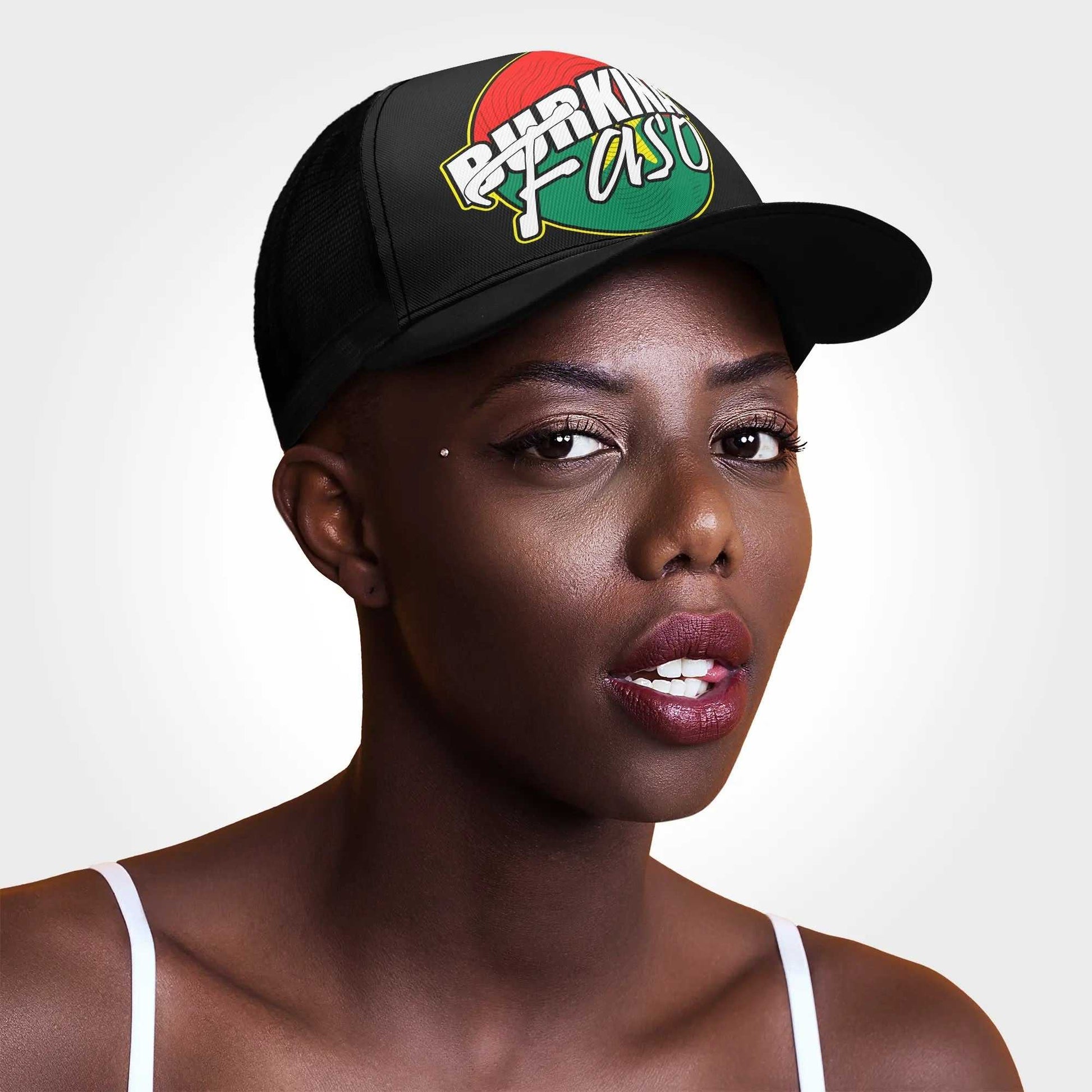  Front Printing Mesh Trucker Hats Burkina Faso ornatusapparel