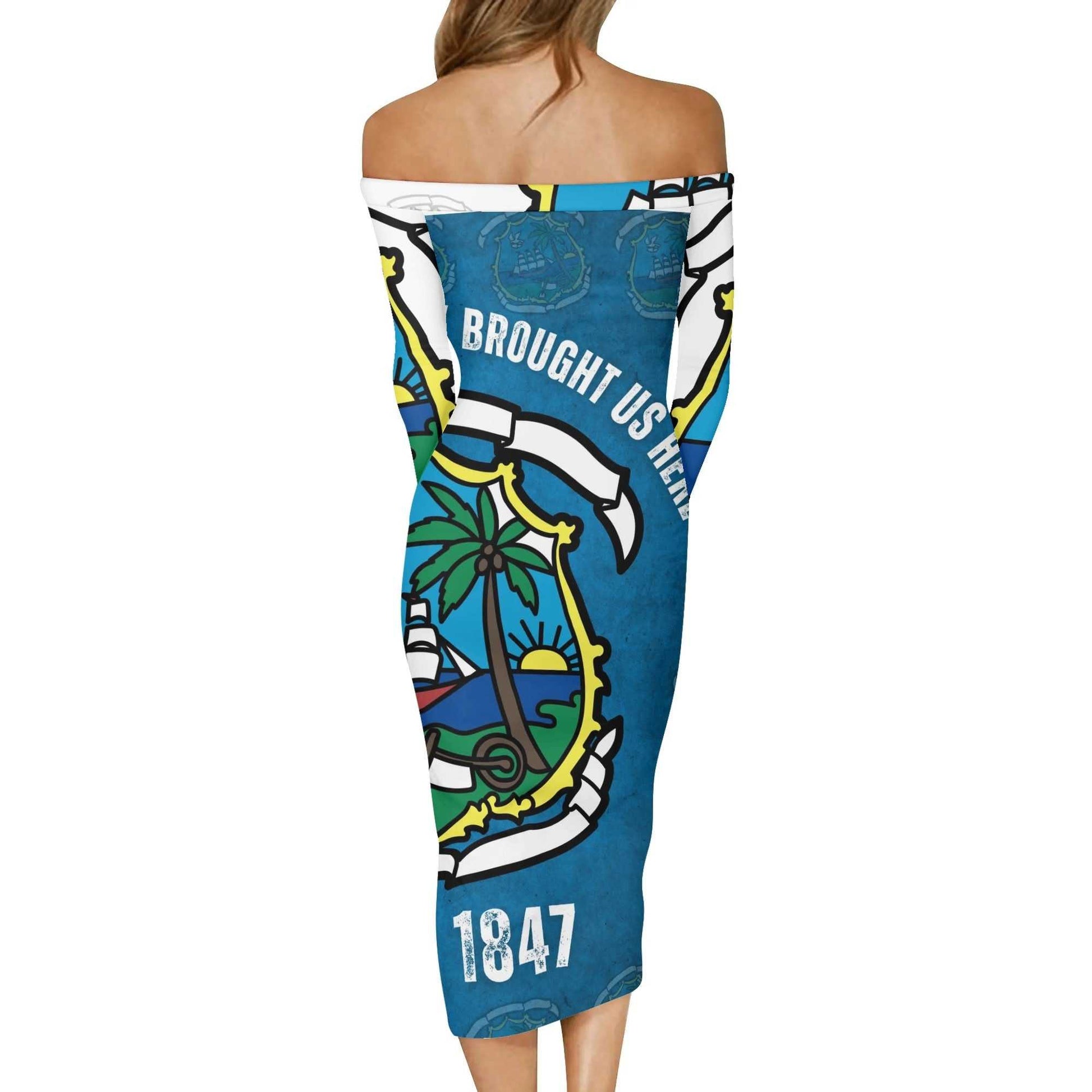  Long Sleeve Wrap Dress Liberia ornatusapparel