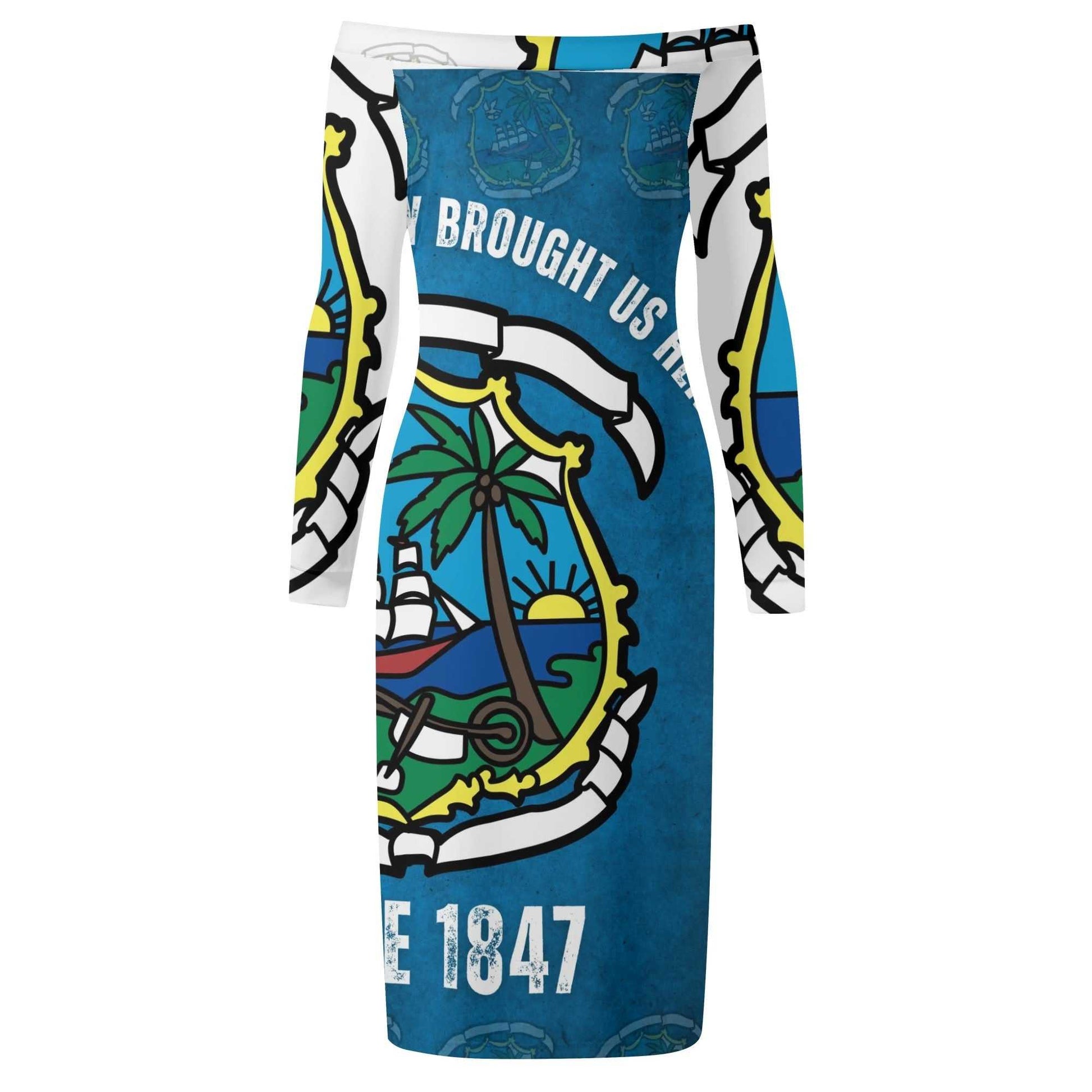  Long Sleeve Wrap Dress Liberia ornatusapparel