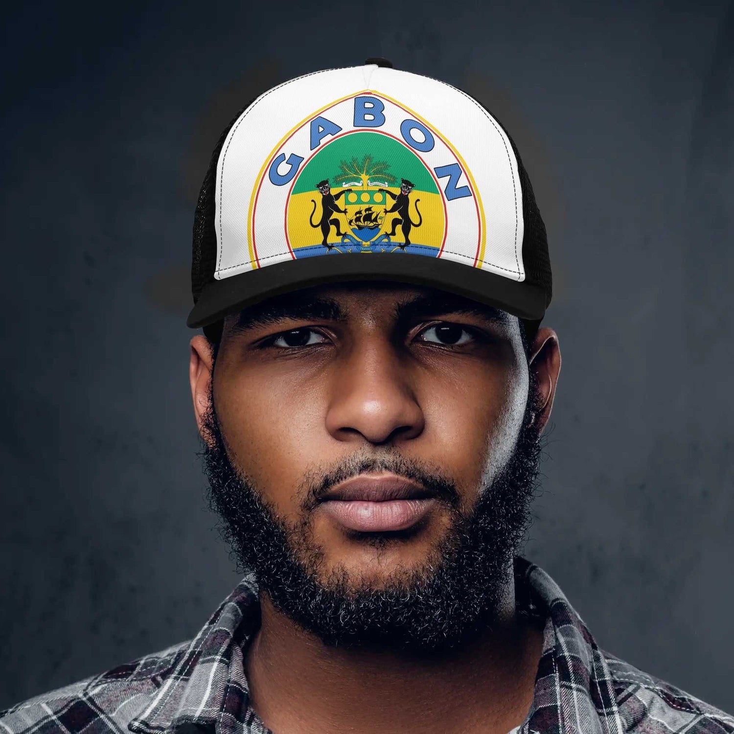  Front Printing Mesh Trucker Hats Gabon ornatusapparelshop_this_look_AVdw3f