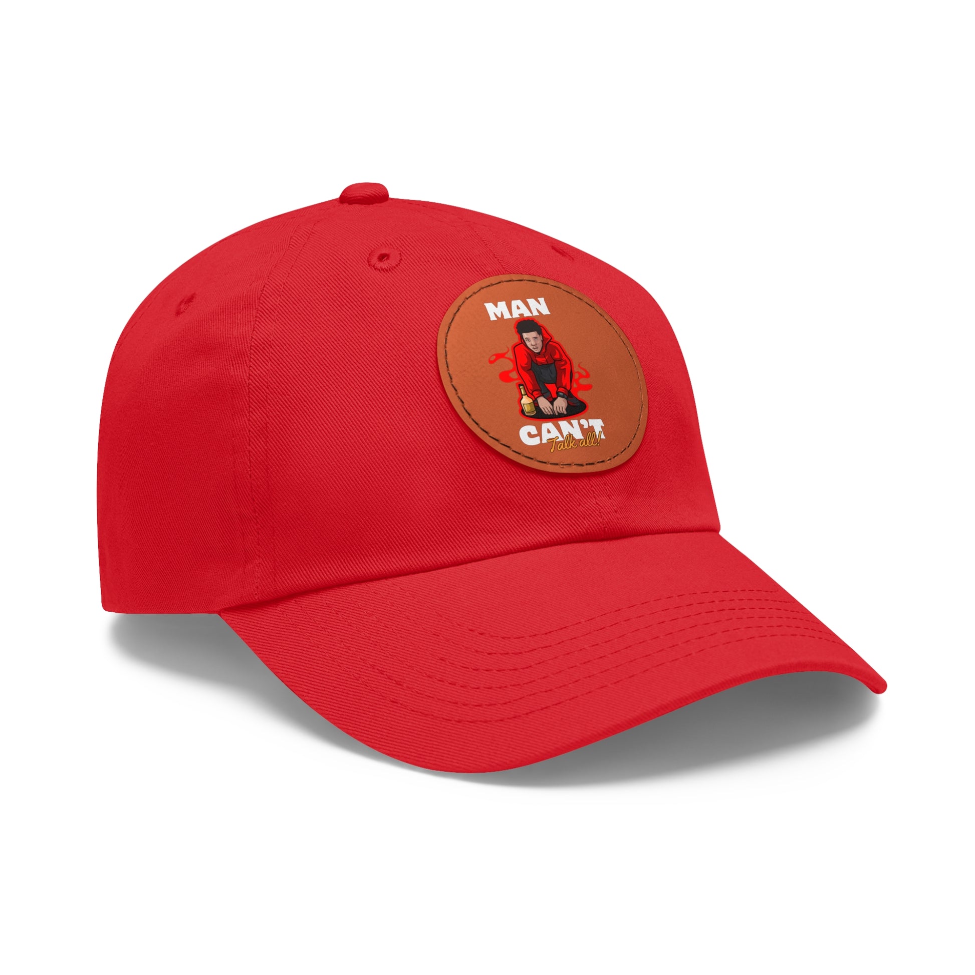 Round leather patch hat