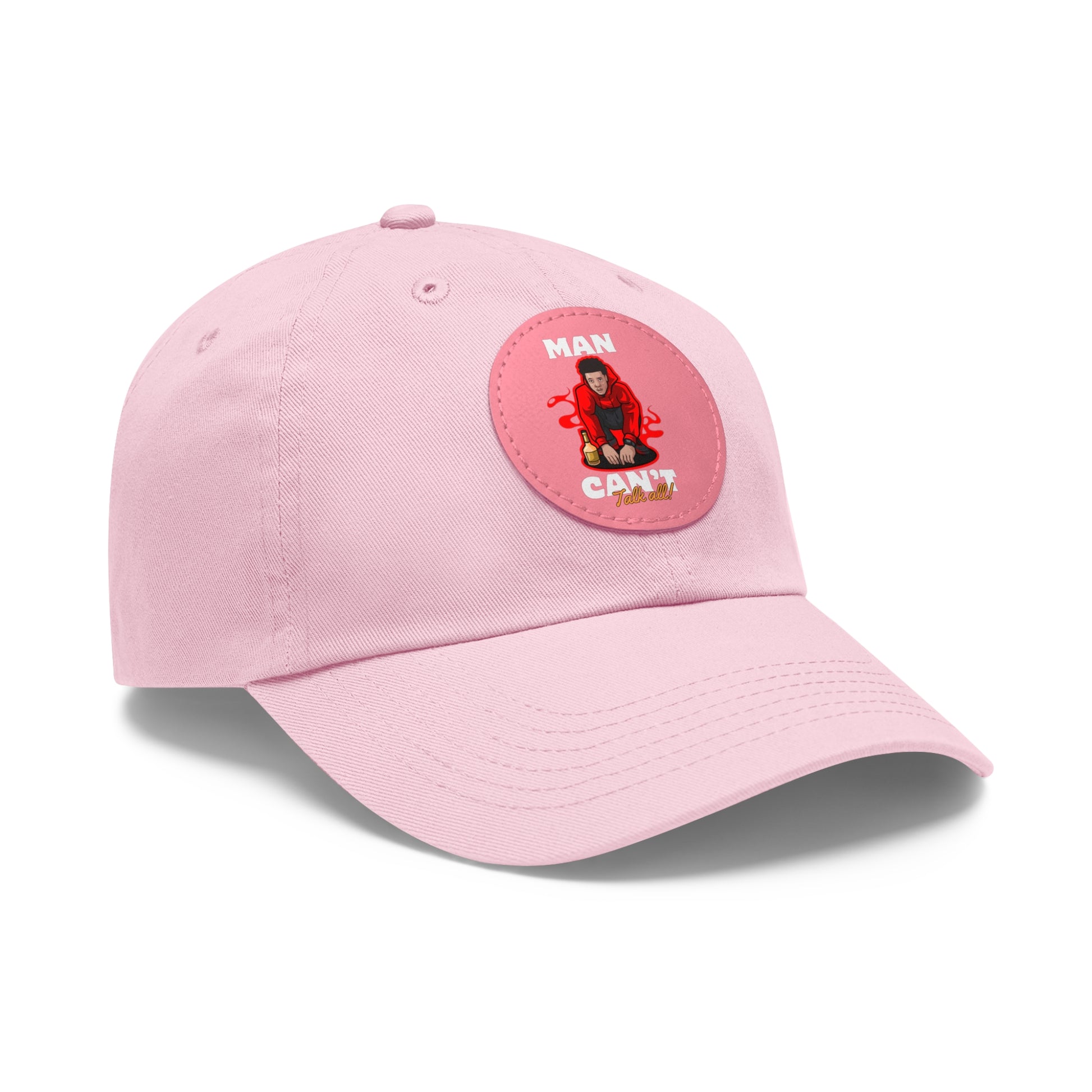 Round leather patch hat