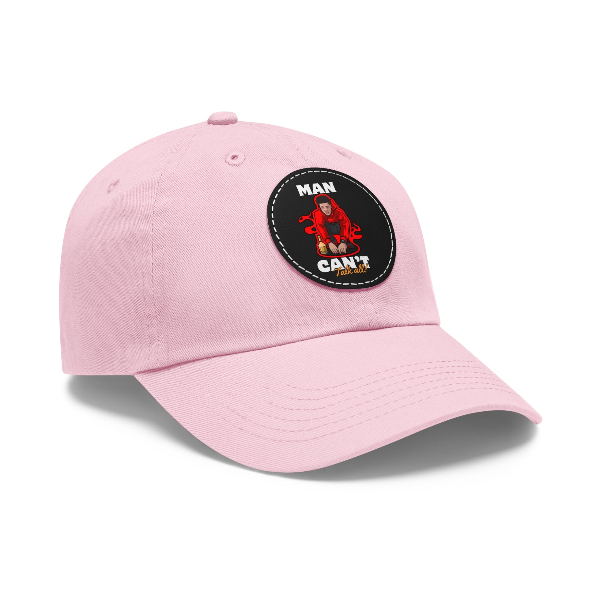 Round leather patch hat