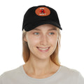 Round leather patch hat