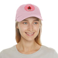 Round leather patch hat